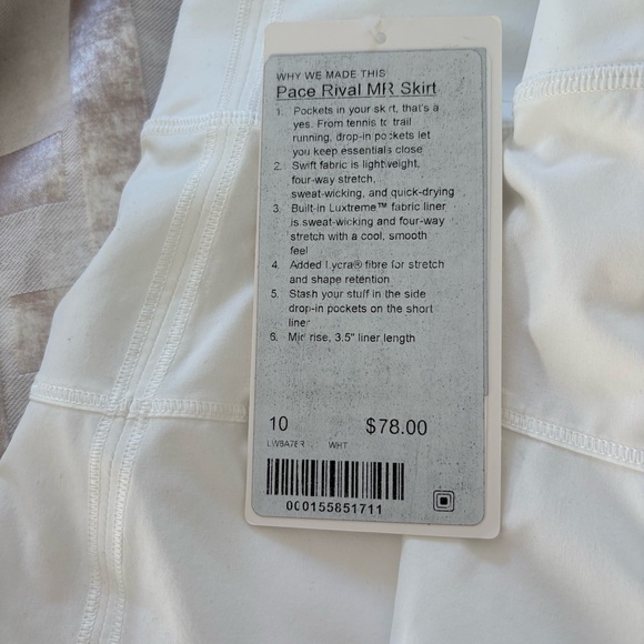 White Pace Rival MR Skirt - Picture 5 of 7